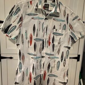 Armani Exchange Surfboard Print Shirt - White and Multicolor- 9